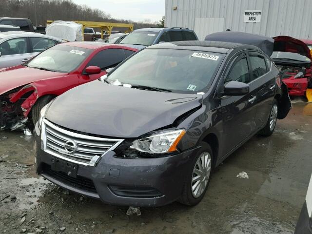 3N1AB7AP3EY336454 - 2014 NISSAN SENTRA S GRAY photo 2