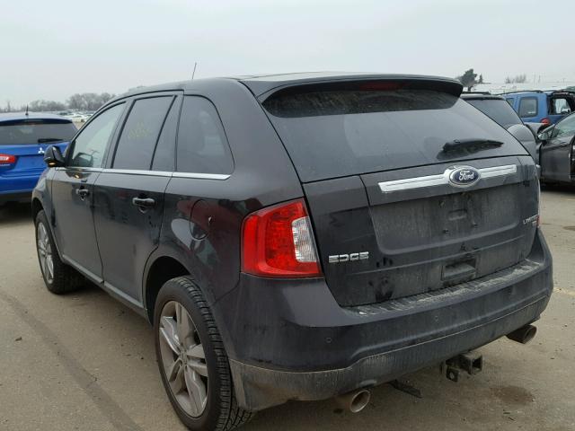 2FMDK4KC7DBB37530 - 2013 FORD EDGE LIMIT BLACK photo 3