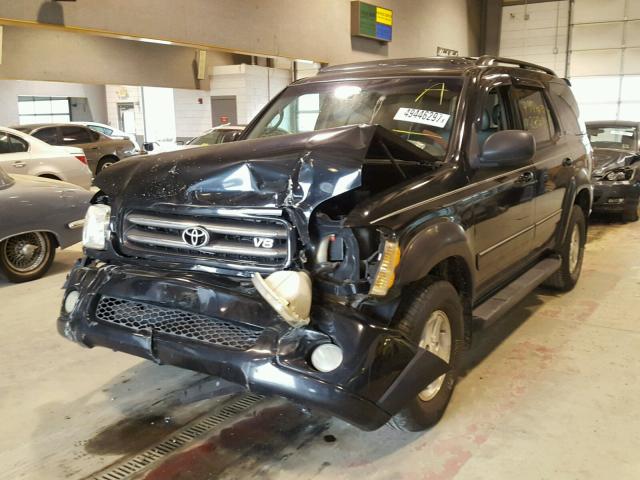 5TDZT38A21S034534 - 2001 TOYOTA SEQUOIA LI BLACK photo 2