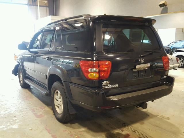 5TDZT38A21S034534 - 2001 TOYOTA SEQUOIA LI BLACK photo 3