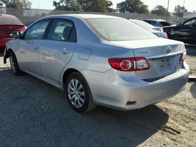 5YFBU4EE0DP219822 - 2013 TOYOTA COROLLA BA SILVER photo 3