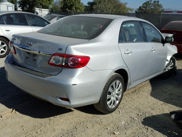 5YFBU4EE0DP219822 - 2013 TOYOTA COROLLA BA SILVER photo 4