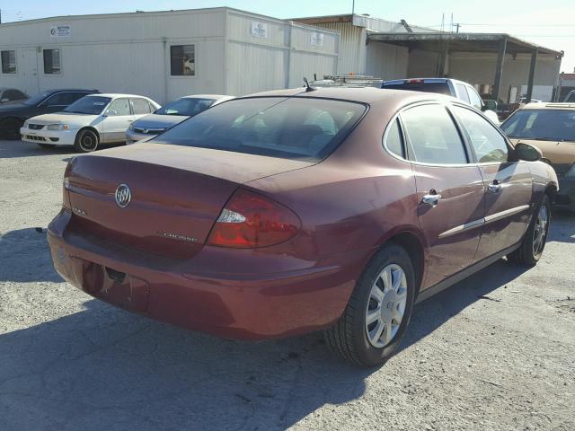 2G4WC582X61220792 - 2006 BUICK LACROSSE C RED photo 4