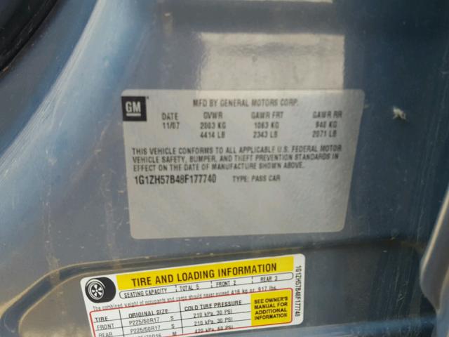 1G1ZH57B48F177740 - 2008 CHEVROLET MALIBU 1LT 蓝色 照片 10