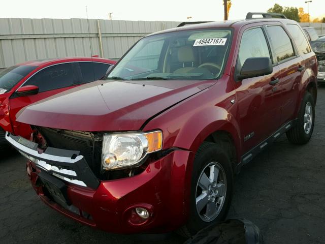 1FMCU03188KD74485 - 2008 FORD ESCAPE XLT RED photo 2