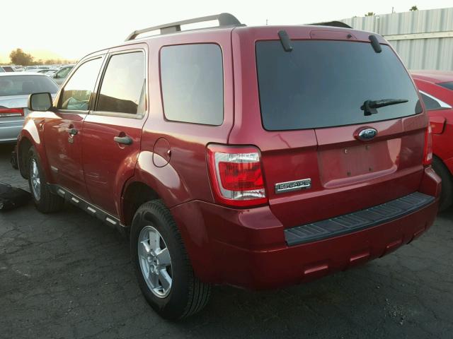 1FMCU03188KD74485 - 2008 FORD ESCAPE XLT RED photo 3