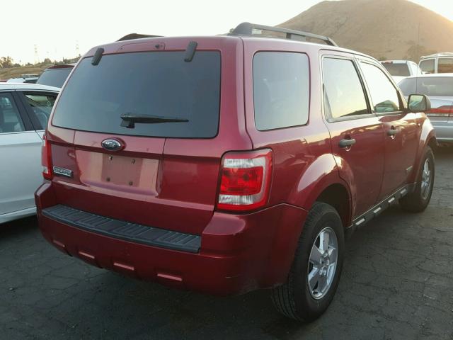 1FMCU03188KD74485 - 2008 FORD ESCAPE XLT RED photo 4