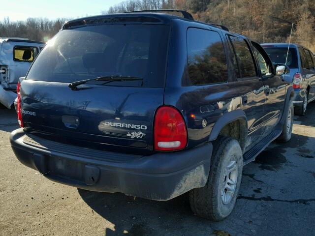 1D4HS38N53F596421 - 2003 DODGE DURANGO SP BLUE photo 4