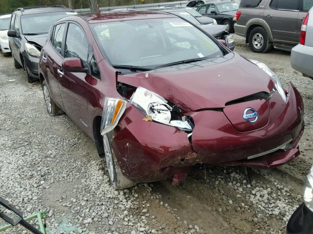 1N4AZ0CP5GC305561 - 2016 NISSAN LEAF S MAROON photo 1