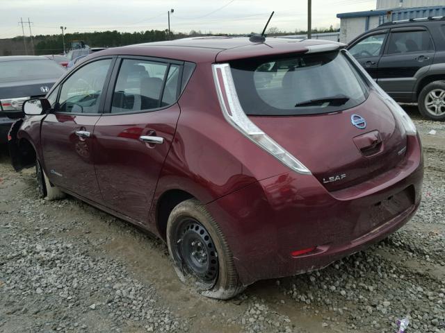 1N4AZ0CP5GC305561 - 2016 NISSAN LEAF S MAROON photo 3