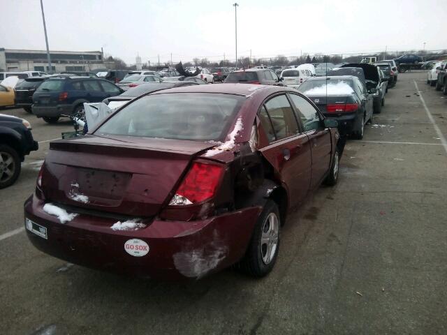 1G8AG52F23Z185323 - 2003 SATURN ION LEVEL MAROON photo 4