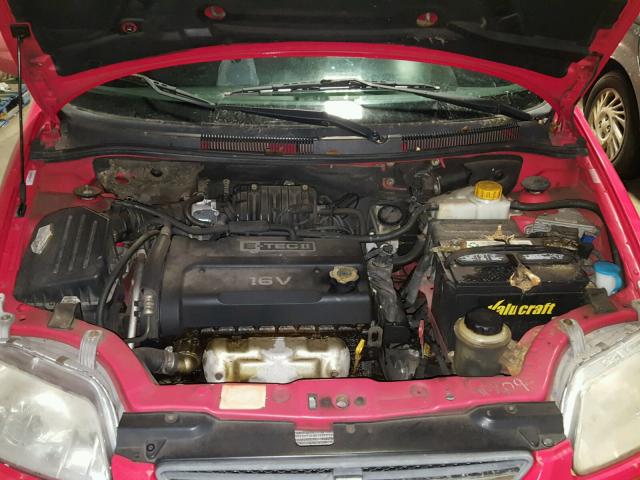 KL1TD66698B248285 - 2008 CHEVROLET AVEO BASE RED photo 7