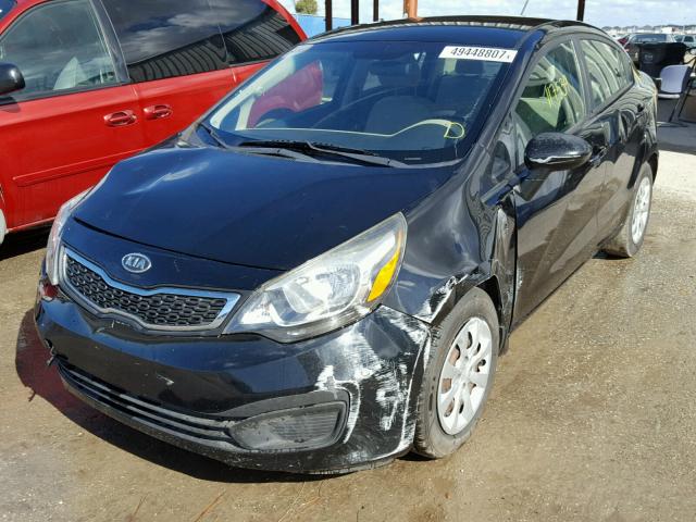 KNADN4A32C6046284 - 2012 KIA RIO EX BLACK photo 2