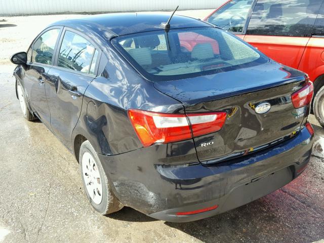 KNADN4A32C6046284 - 2012 KIA RIO EX BLACK photo 3