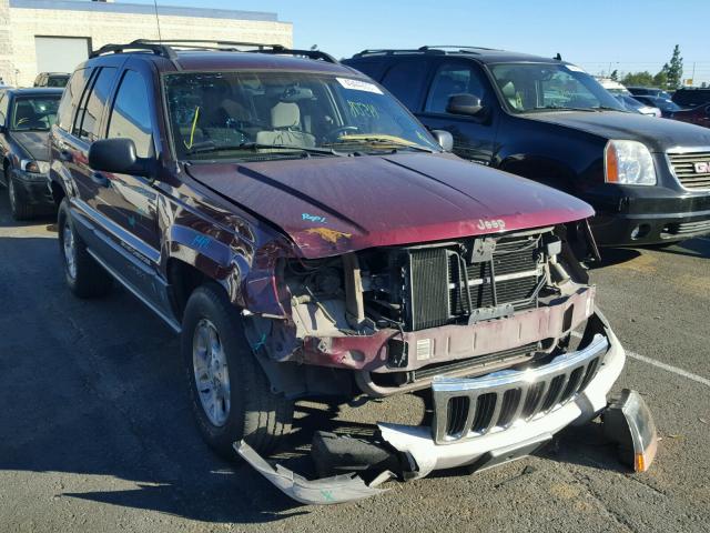 1J4GX48N51C569146 - 2001 JEEP GRAND CHER MAROON photo 1