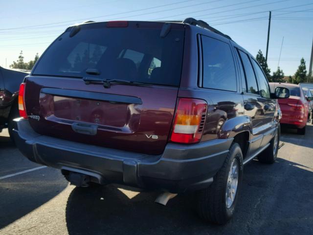 1J4GX48N51C569146 - 2001 JEEP GRAND CHER MAROON photo 4