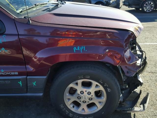 1J4GX48N51C569146 - 2001 JEEP GRAND CHER MAROON photo 9