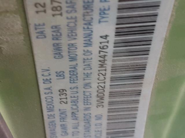 3VWDD21C21M447614 - 2001 VOLKSWAGEN NEW BEETLE 绿色 照片 10