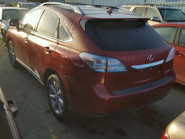 2T2ZK1BA3CC077139 - 2012 LEXUS RX 350 RED photo 3