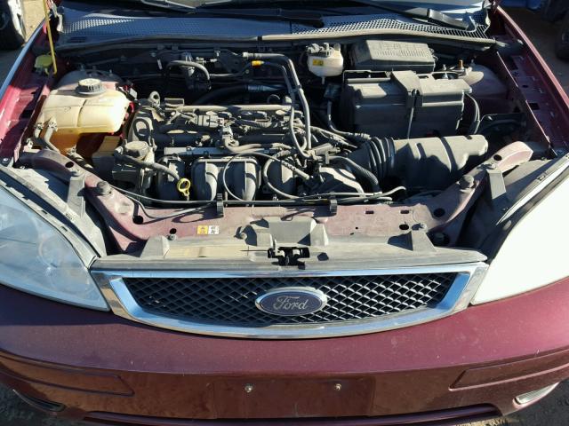 1FAFP34NX7W143144 - 2007 FORD FOCUS ZX4 BURGUNDY photo 7