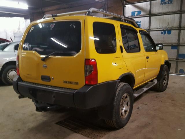 5N1ED28Y4YC607766 - 2000 NISSAN XTERRA XE YELLOW photo 4