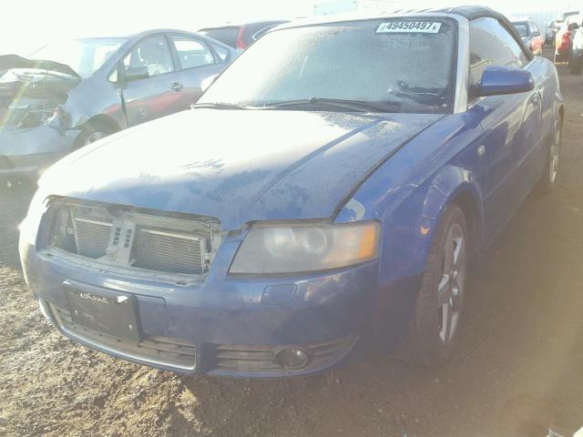 WAUDT48H74K017993 - 2004 AUDI A4 QUATTRO BLUE photo 2