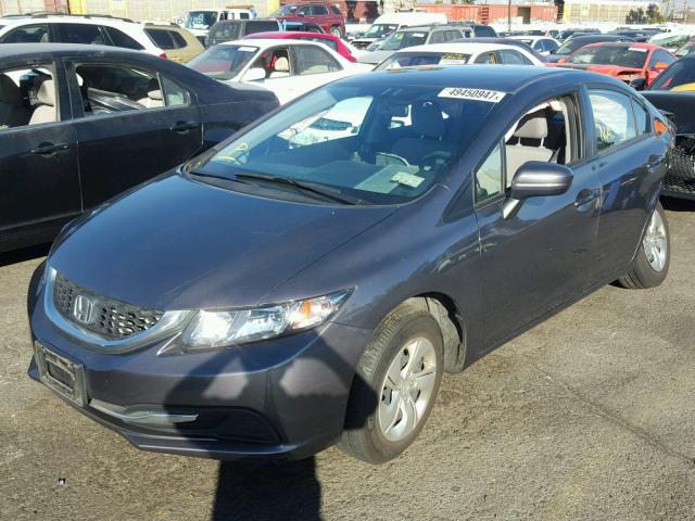 19XFB2F50EE256561 - 2014 HONDA CIVIC LX GRAY photo 2