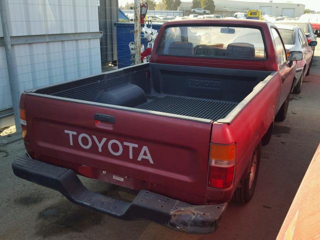 JT4RN81A6M0072969 - 1991 TOYOTA PICKUP 1/2 RED photo 4