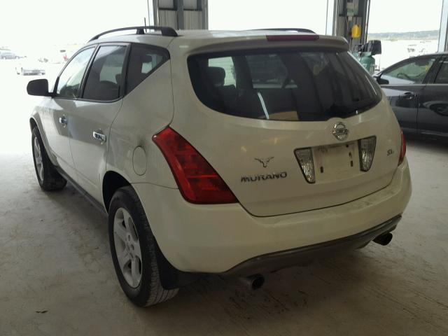 JN8AZ08T24W223608 - 2004 NISSAN MURANO SL WHITE photo 3