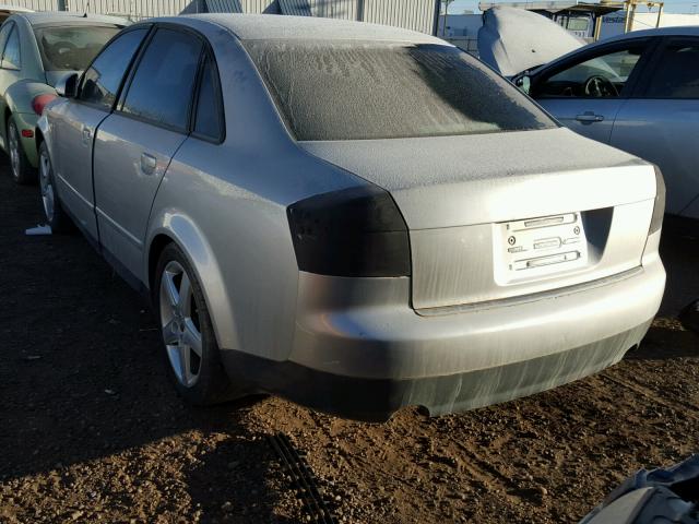 WAULC68E02A311574 - 2002 AUDI A4 1.8T QU SILVER photo 3