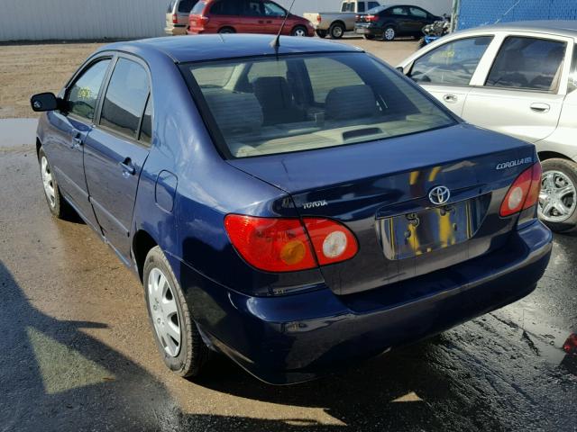 1NXBR32E53Z084107 - 2003 TOYOTA COROLLA CE BLUE photo 3