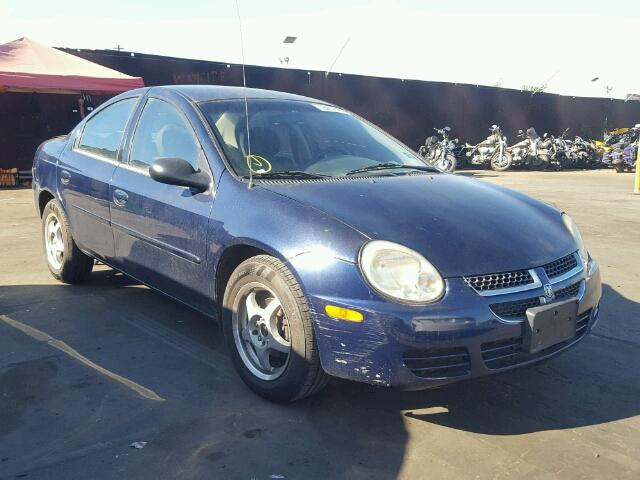 1B3ES56C74D617703 - 2004 DODGE NEON SXT BLUE photo 1