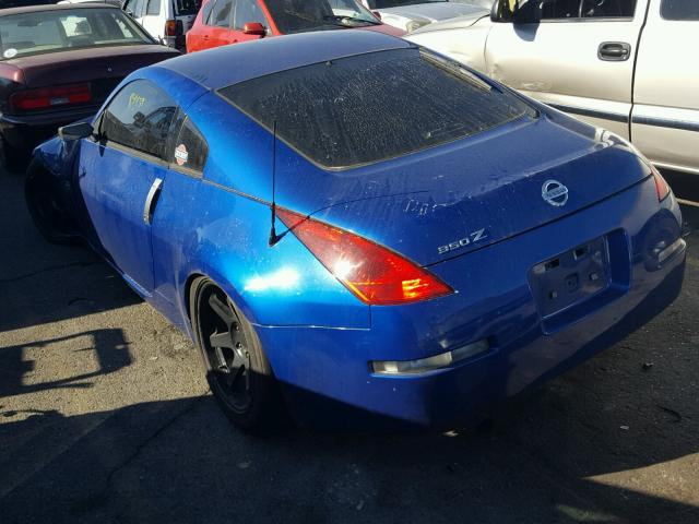 JN1AZ34DX4M101637 - 2004 NISSAN 350Z COUPE BLUE photo 3