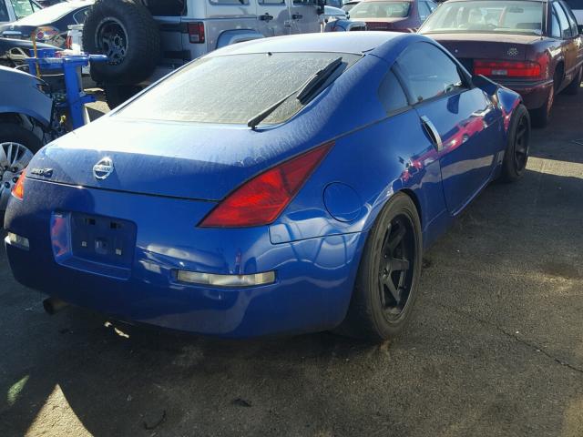 JN1AZ34DX4M101637 - 2004 NISSAN 350Z COUPE BLUE photo 4