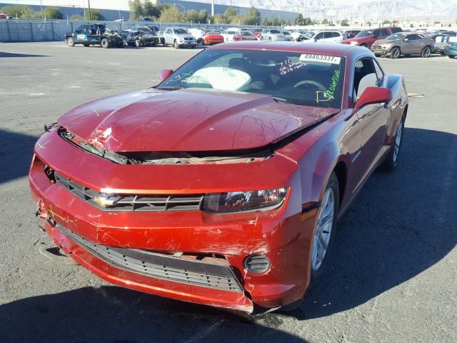 2G1FB1E31F9127912 - 2015 CHEVROLET CAMARO LS RED photo 2