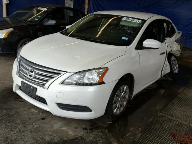 3N1AB7AP0EL653024 - 2014 NISSAN SENTRA S WHITE photo 2