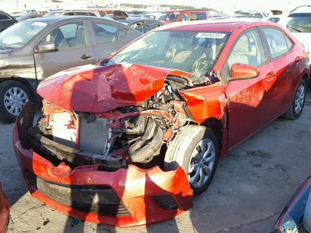 2T1BURHE0EC039122 - 2014 TOYOTA COROLLA L RED photo 2