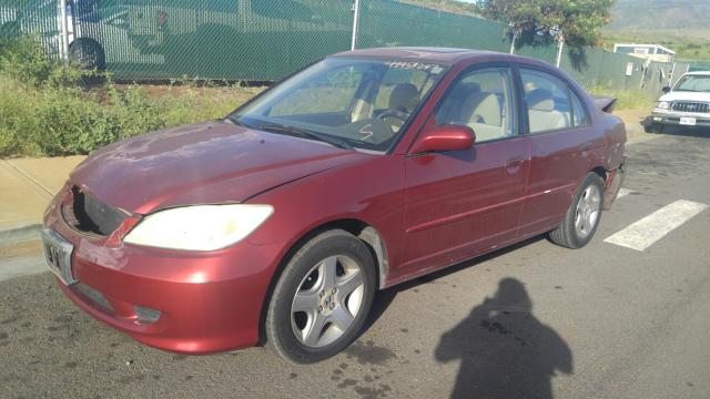 2HGES26775H536965 - 2005 HONDA CIVIC EX MAROON photo 2