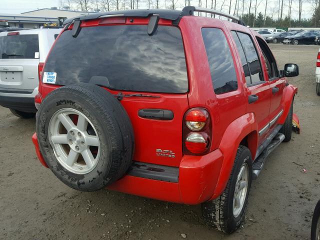 1J4GK58K75W527074 - 2005 JEEP LIBERTY LI RED photo 4