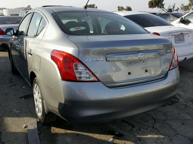 3N1CN7AP0CL856931 - 2012 NISSAN VERSA S GRAY photo 3