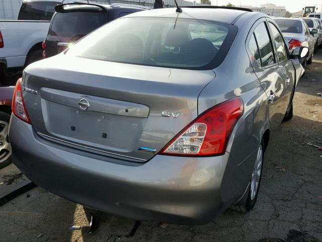 3N1CN7AP0CL856931 - 2012 NISSAN VERSA S GRAY photo 4