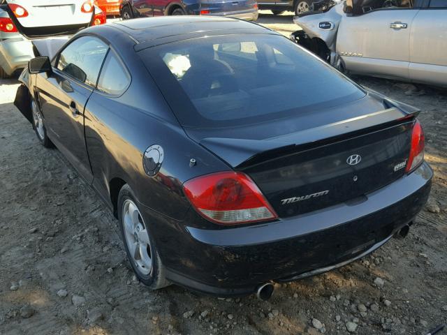 KMHHM65D56U223413 - 2006 HYUNDAI TIBURON GS BLACK photo 3