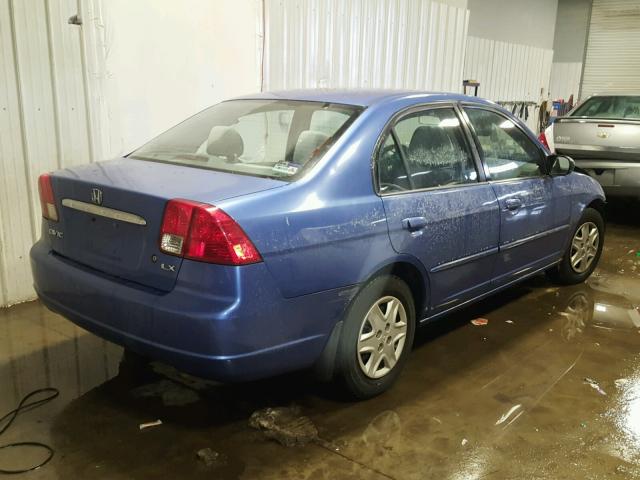 1HGES16533L025326 - 2003 HONDA CIVIC LX BLUE photo 4