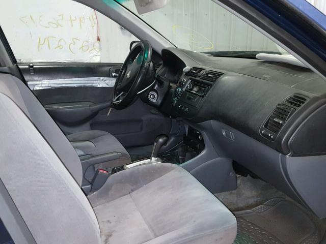 1HGES16533L025326 - 2003 HONDA CIVIC LX BLUE photo 5