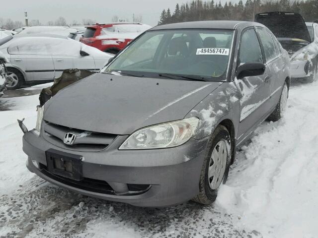 2HGES16385H009850 - 2005 HONDA CIVIC DX V GRAY photo 2