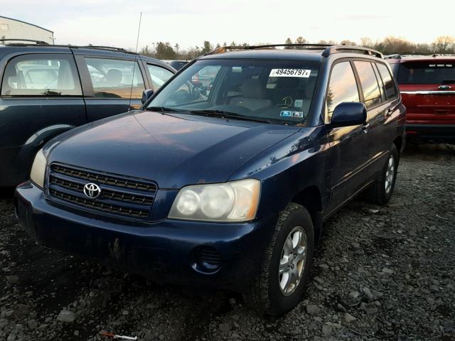 JTEGF21A630094644 - 2003 TOYOTA HIGHLANDER BLUE photo 2