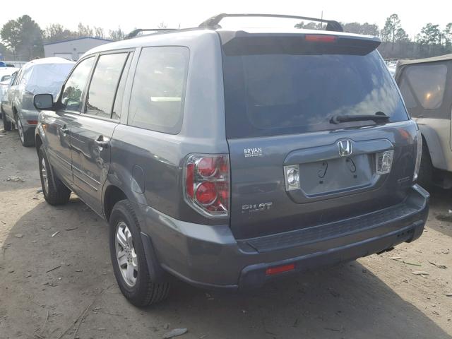 5FNYF18107B031779 - 2007 HONDA PILOT LX GRAY photo 3