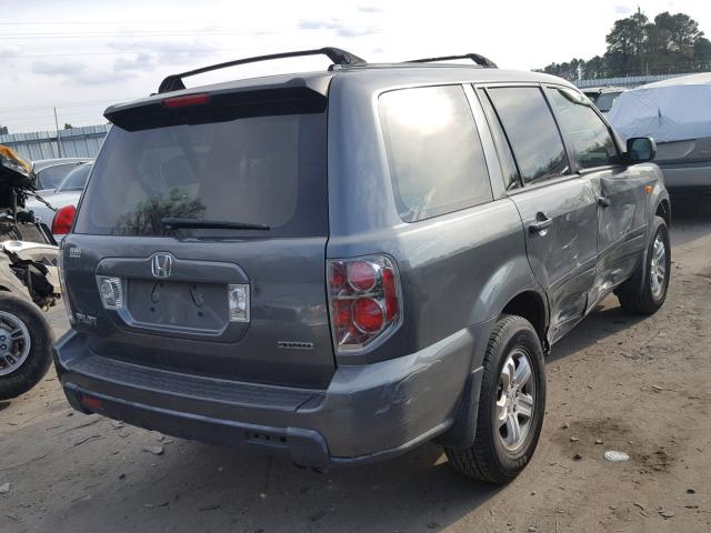 5FNYF18107B031779 - 2007 HONDA PILOT LX GRAY photo 4