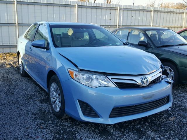 4T1BD1FK8CU054621 - 2012 TOYOTA CAMRY HYBR BLUE photo 1