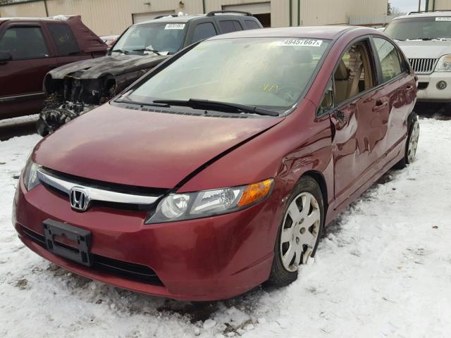 1HGFA16587L123460 - 2007 HONDA CIVIC LX RED photo 2